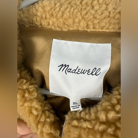 NWT Madewell Portland Sherpa Jacket Camel Color Size XL - Picture 4 of 8